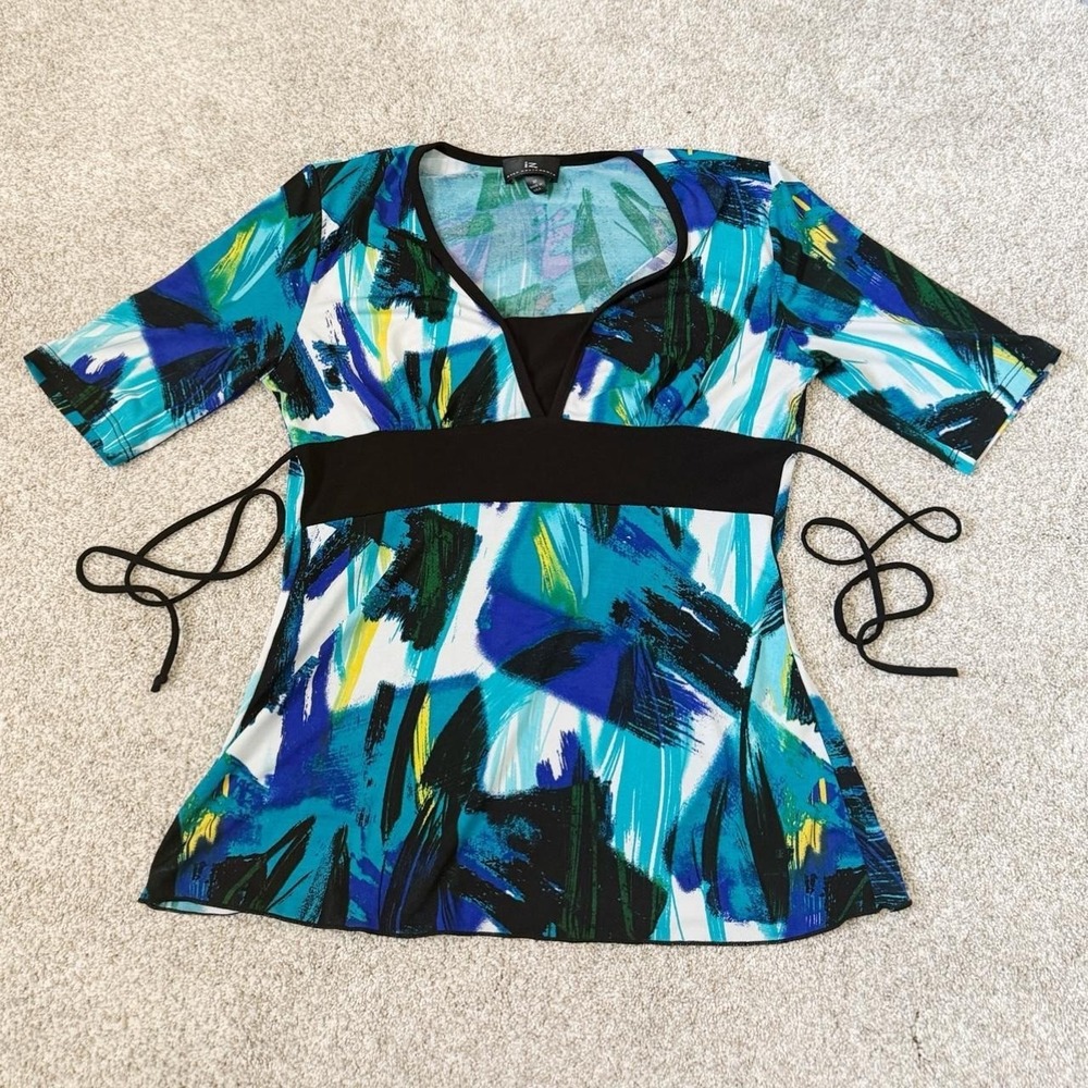 Y2K Office Siren Tie Back Babydoll Blouse — Size M
